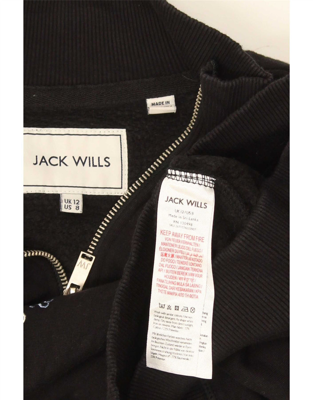 Damska bluza oversize z grafiką Jack Wills UK 12, średnia czarna
