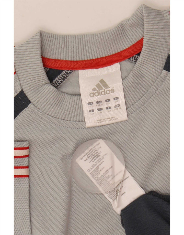 Adidas Chłopięcy T-shirt Top 11-12 lat Szary Poliester z blokami kolorów