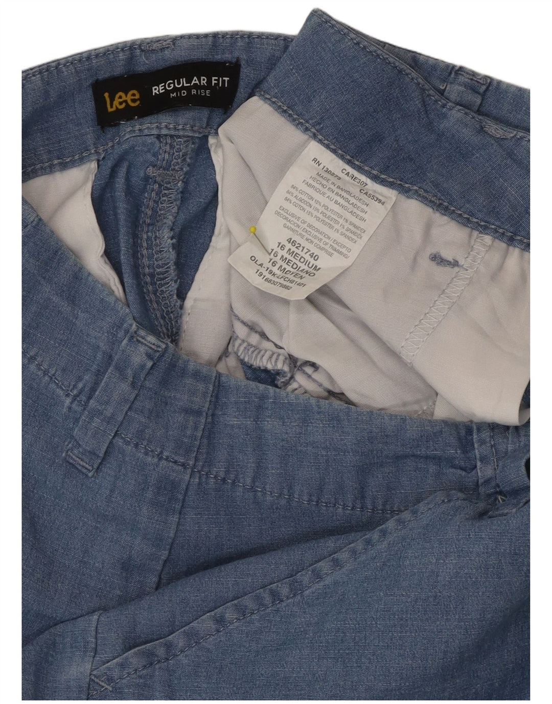 Damskie szorty LEE o regularnym kroju, ze średnim stanem, US 16 2XL W36, niebieska bawełna