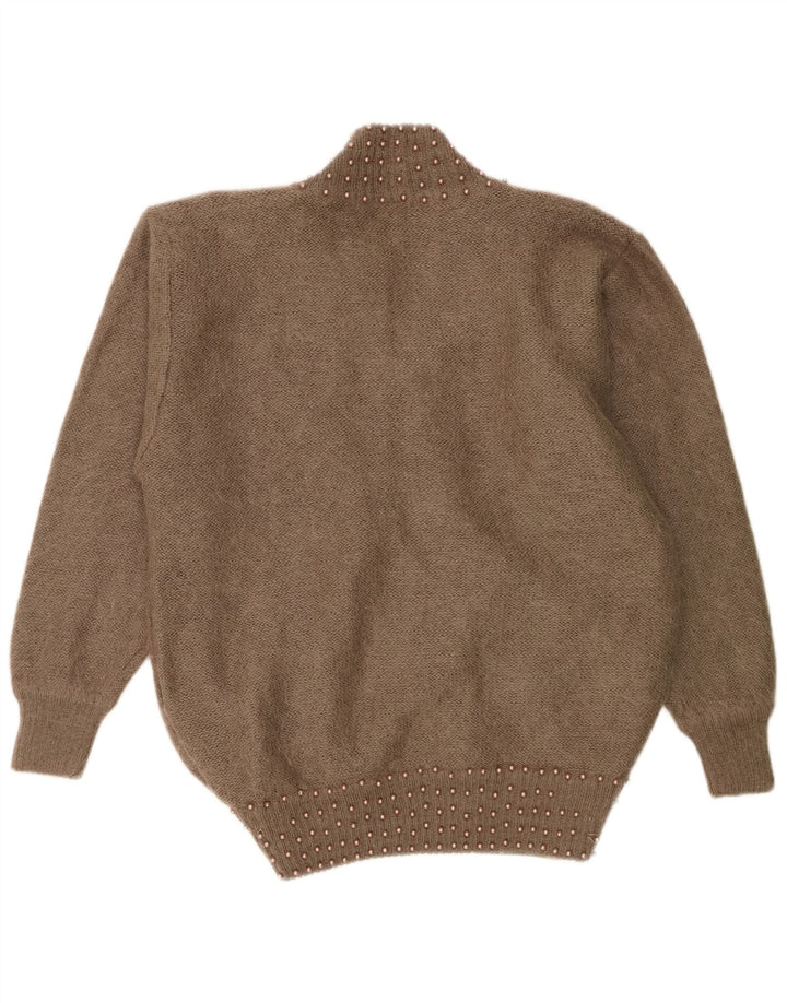 Damski sweter oversize FLORENTIA UK 14, średni brąz w cętki