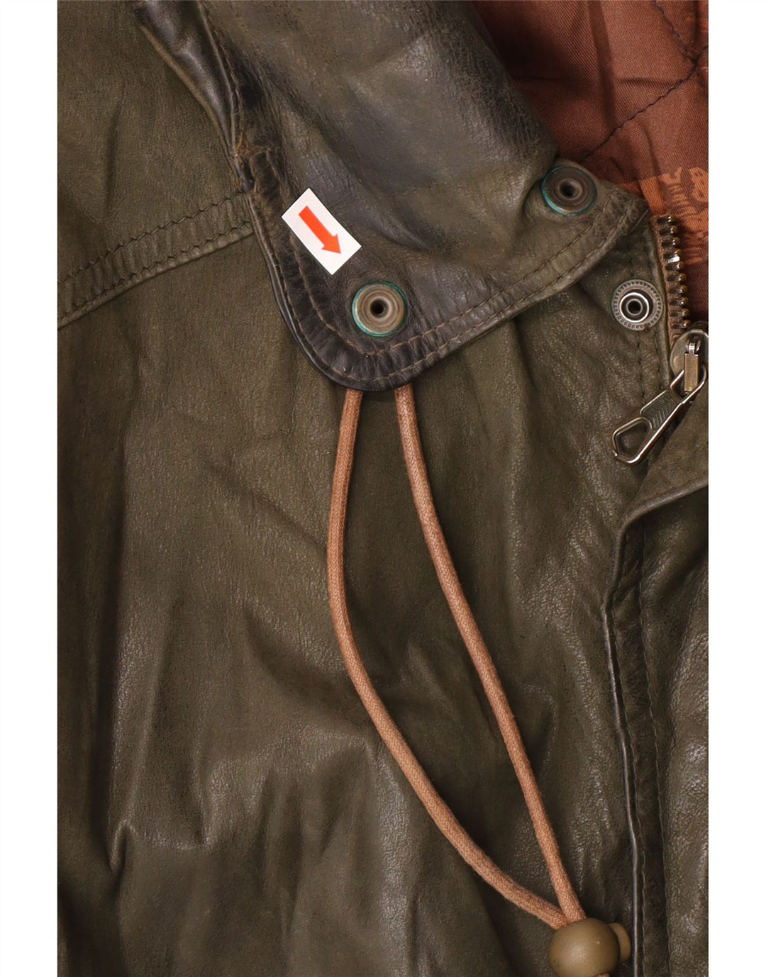 Męska kurtka skórzana w stylu vintage IT 52 XL, skóra khaki