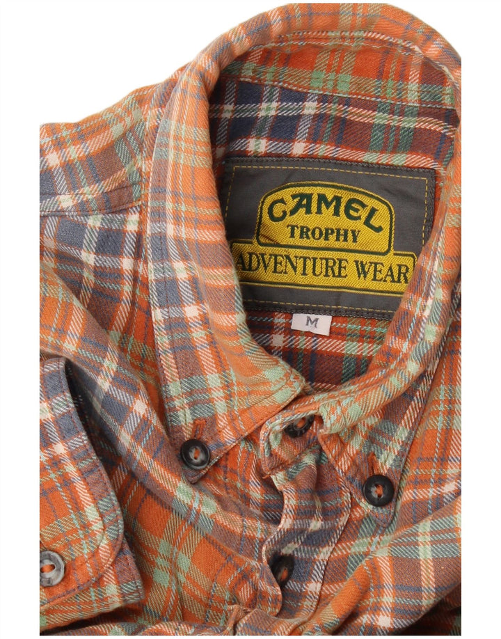 Męska koszula flanelowa Camel Active w średnią pomarańczową kratkę