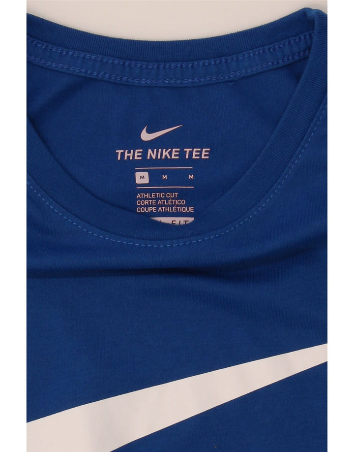 NIKE Mens Dri Fit Graphic T-Shirt Top Medium Blue Vintage Nike and Second-Hand Nike from Messina Hembry 