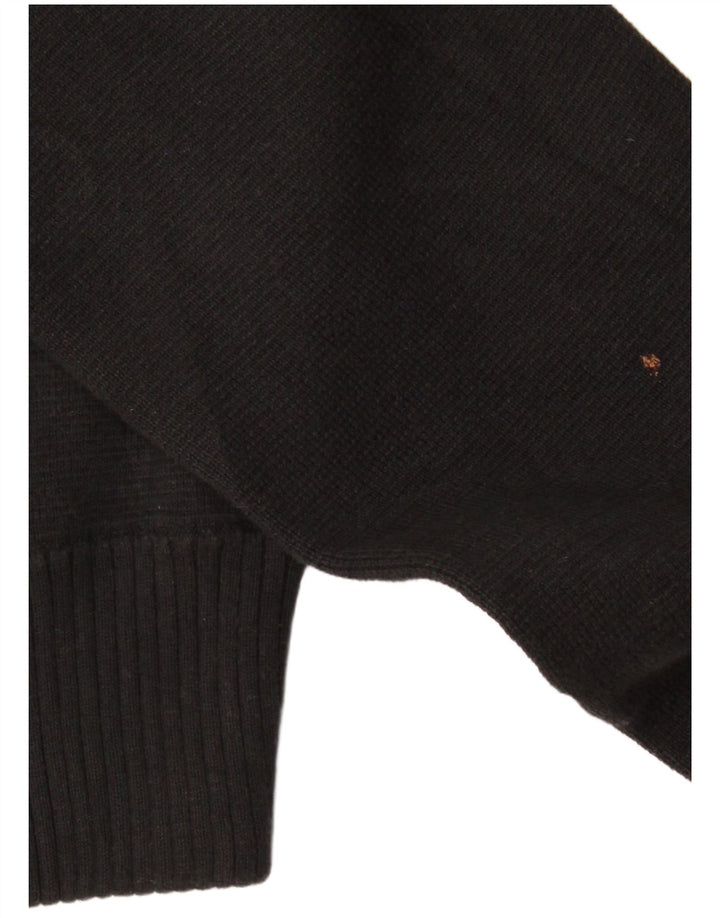 ARMANI JEANS Damski sweter kardigan UK 12 Średni czarny bawełniany