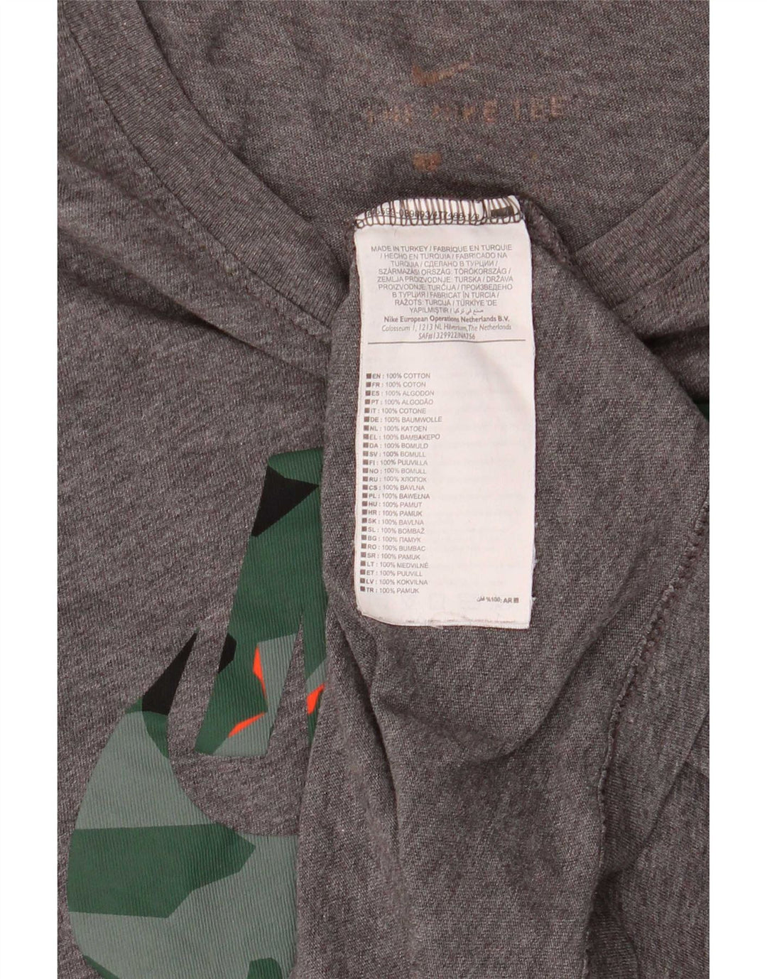 Męski T-shirt z grafiką Nike Dri Fit, mały, szary, bawełniany