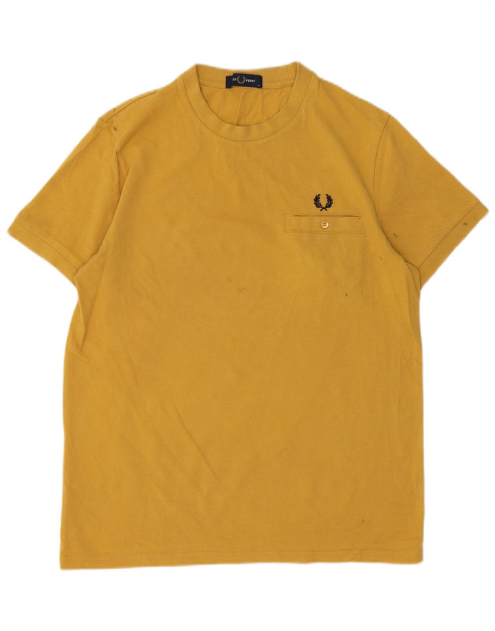 T-shirt męski Fred Perry, średni, żółty, bawełniany
