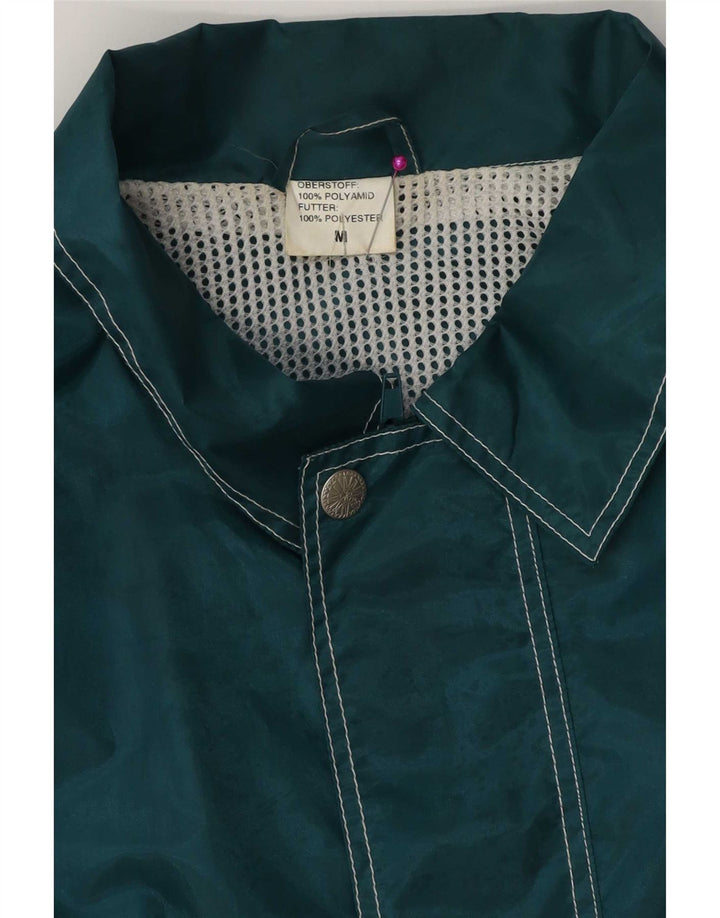 Męska kurtka przeciwdeszczowa w stylu vintage, o luźnym kroju, UK 38, średni zielony poliamid