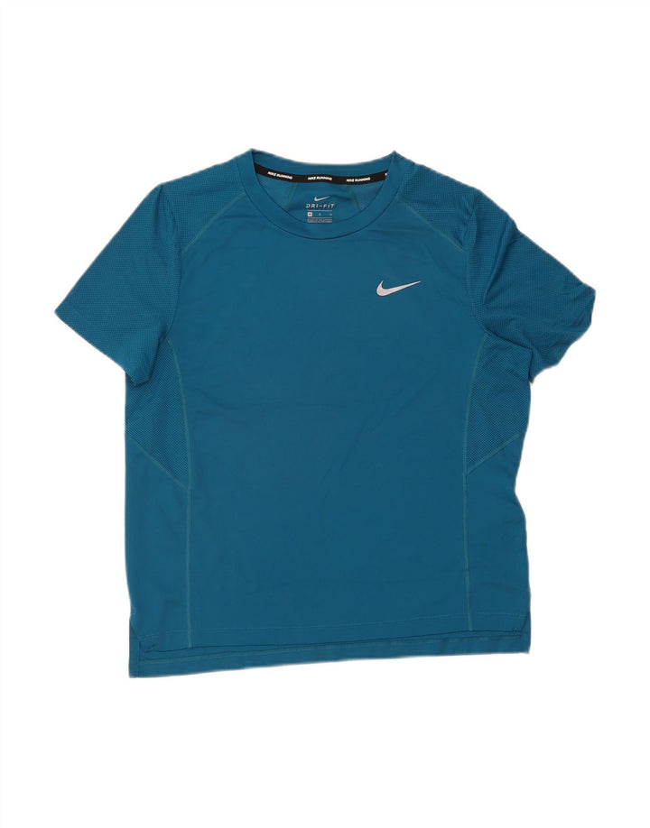 NIKE Mens Running T-Shirt Top Medium Blue Polyester Sports