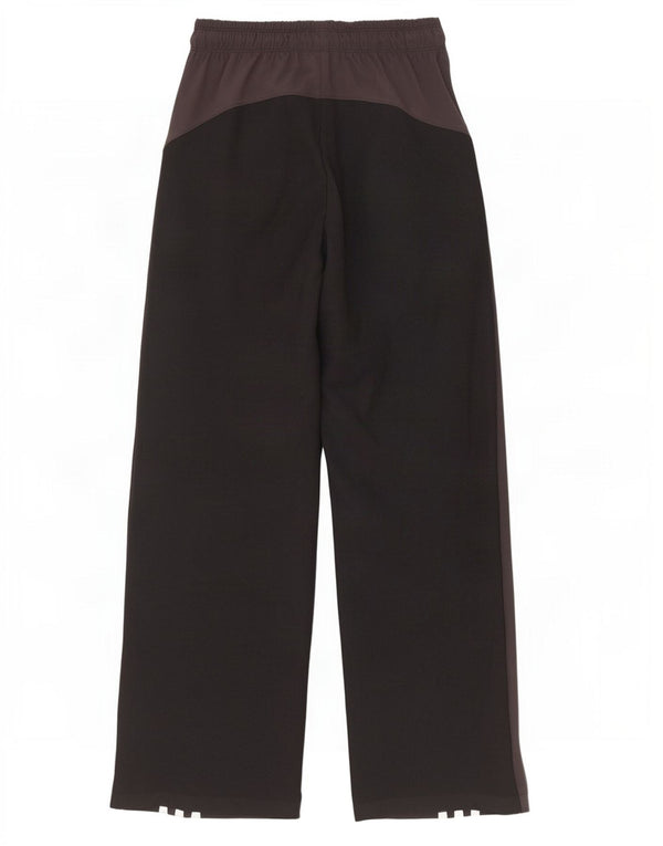 Damskie spodnie dresowe Adidas z szerokimi nogawkami UK 4/6 XS Czarny poliester