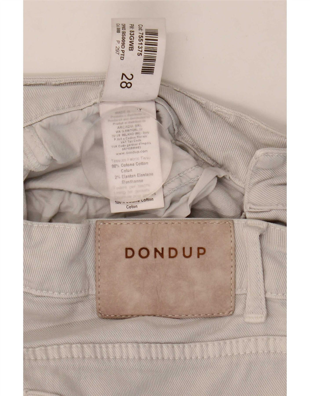 Damskie spodenki jeansowe Dondup W28 Średnioszare bawełniane