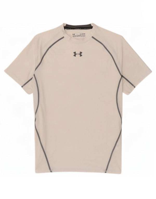 Męska koszulka t-shirt Under Armour Heat Gear Top XL, biały, poliester z blokami kolorów