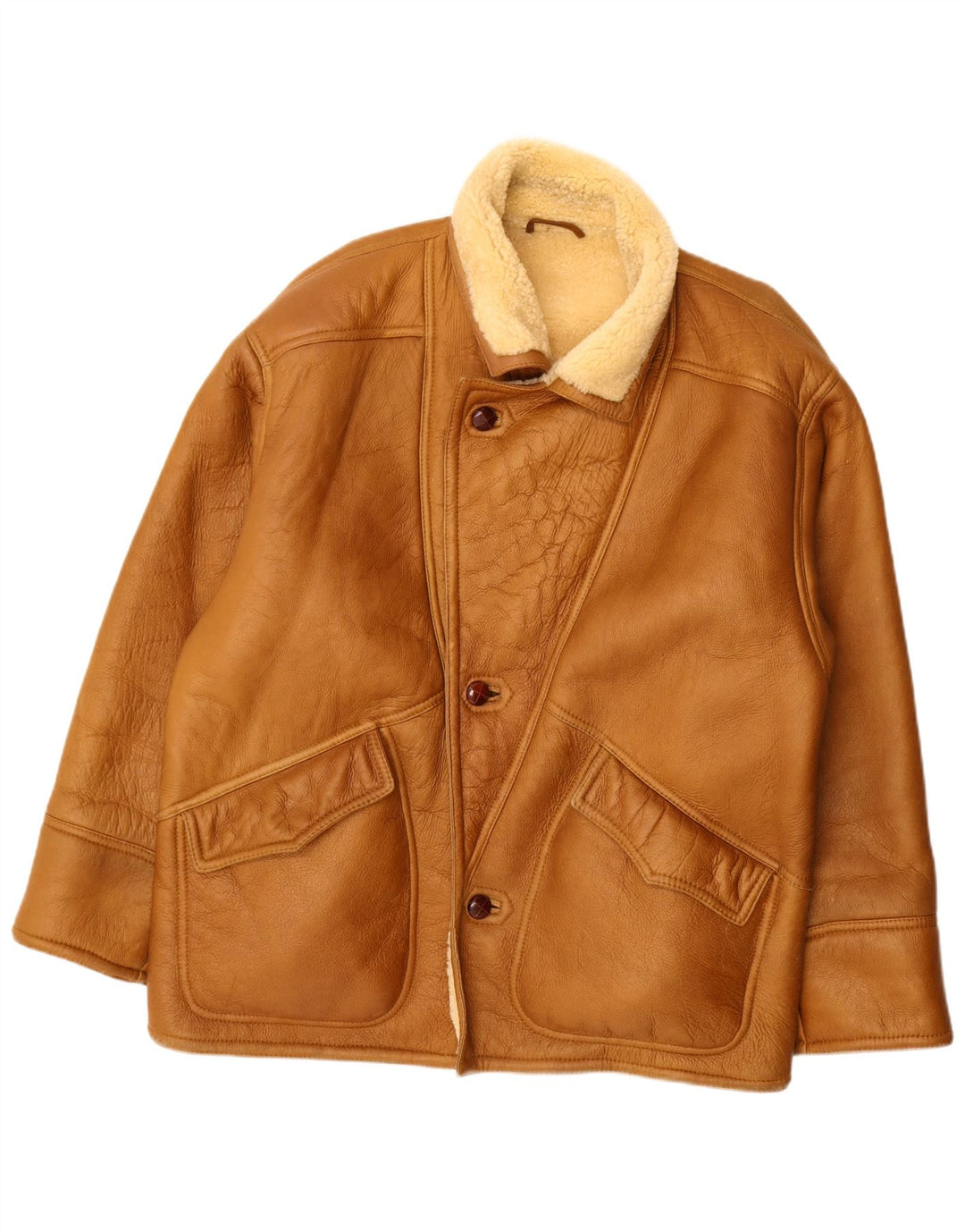 Vintage męska kurtka Shearling UK 36 Small Beige