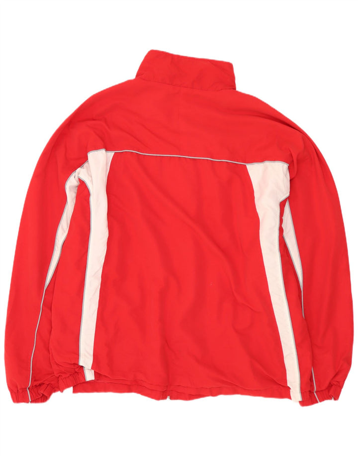 Męska kurtka dresowa ASICS z grafiką, 2XL, czerwony poliester z blokami kolorów