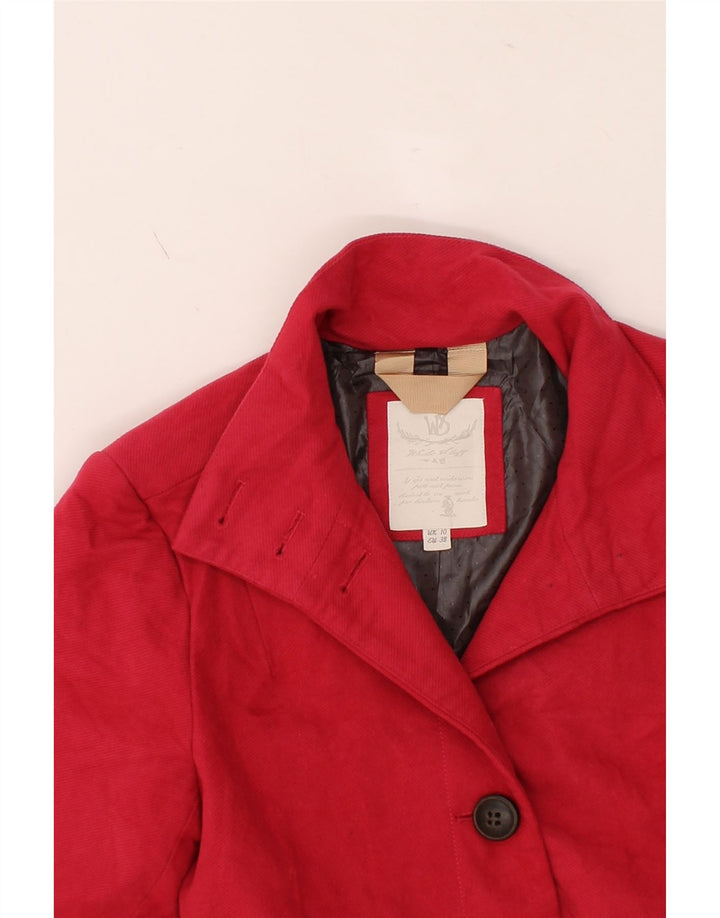 WHITE STUFF Womens Overcoat UK 10 Small Red Cotton Vintage White Stuff and Second-Hand White Stuff from Messina Hembry 