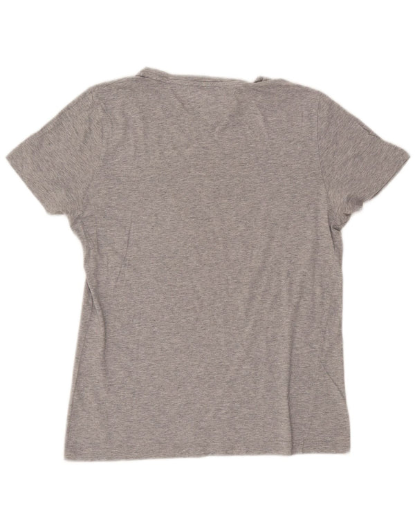 Męski T-shirt z grafiką Tommy Hilfiger, mały, szary, bawełniany