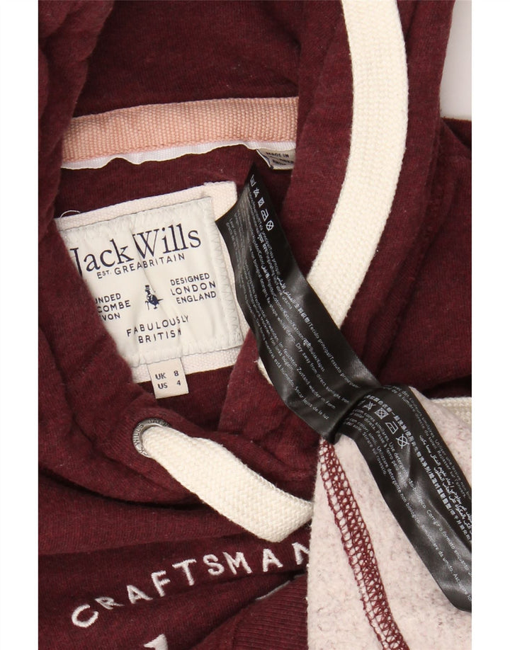 Damski sweter z kapturem Jack Wills, UK 8, mały, bordowy, bawełniany