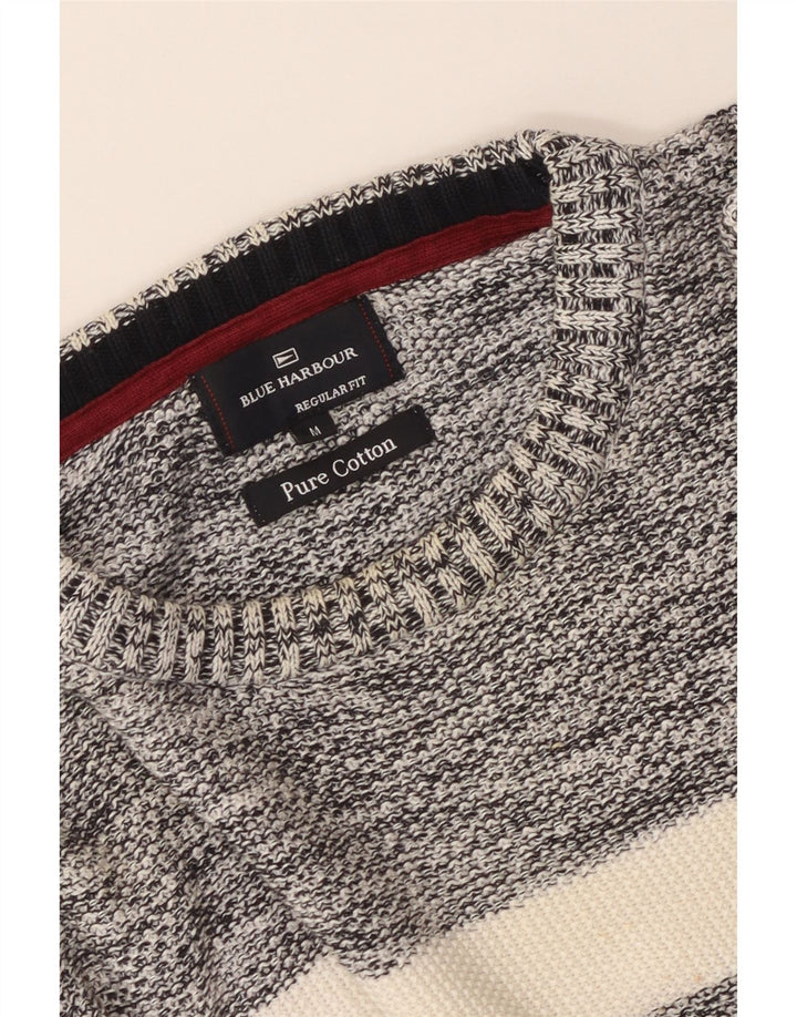 Marks & Spencer Męski sweter z okrągłym dekoltem, średni granatowy, blok kolorów