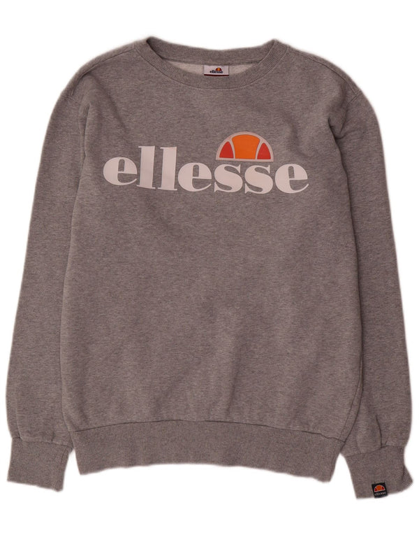 Damska bluza dresowa Ellesse z grafiką oversize, UK 8, mała, szara bawełna