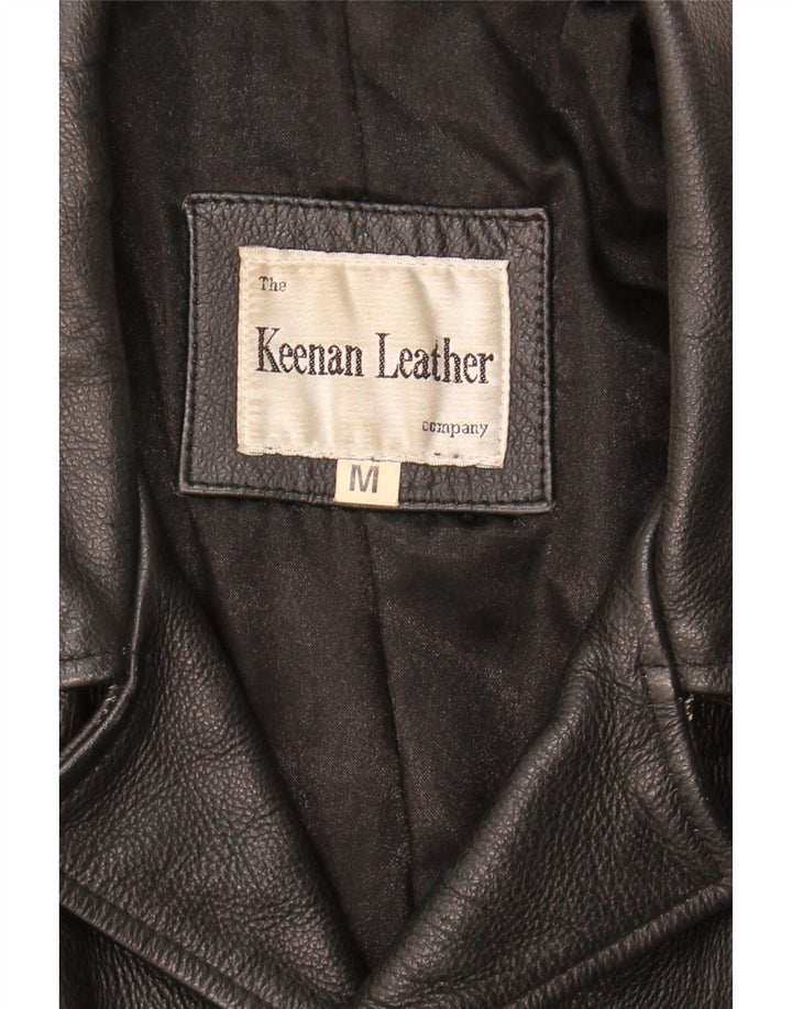 KEENAN Mens Leather Jacket UK 38 Medium Black Leather Vintage Keenan and Second-Hand Keenan from Messina Hembry 