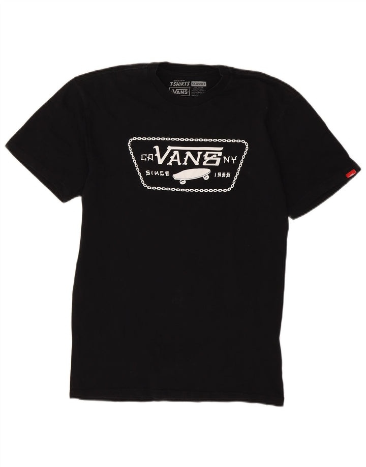 Męski T-shirt Vans o klasycznym kroju z grafiką, średni czarny, bawełniany