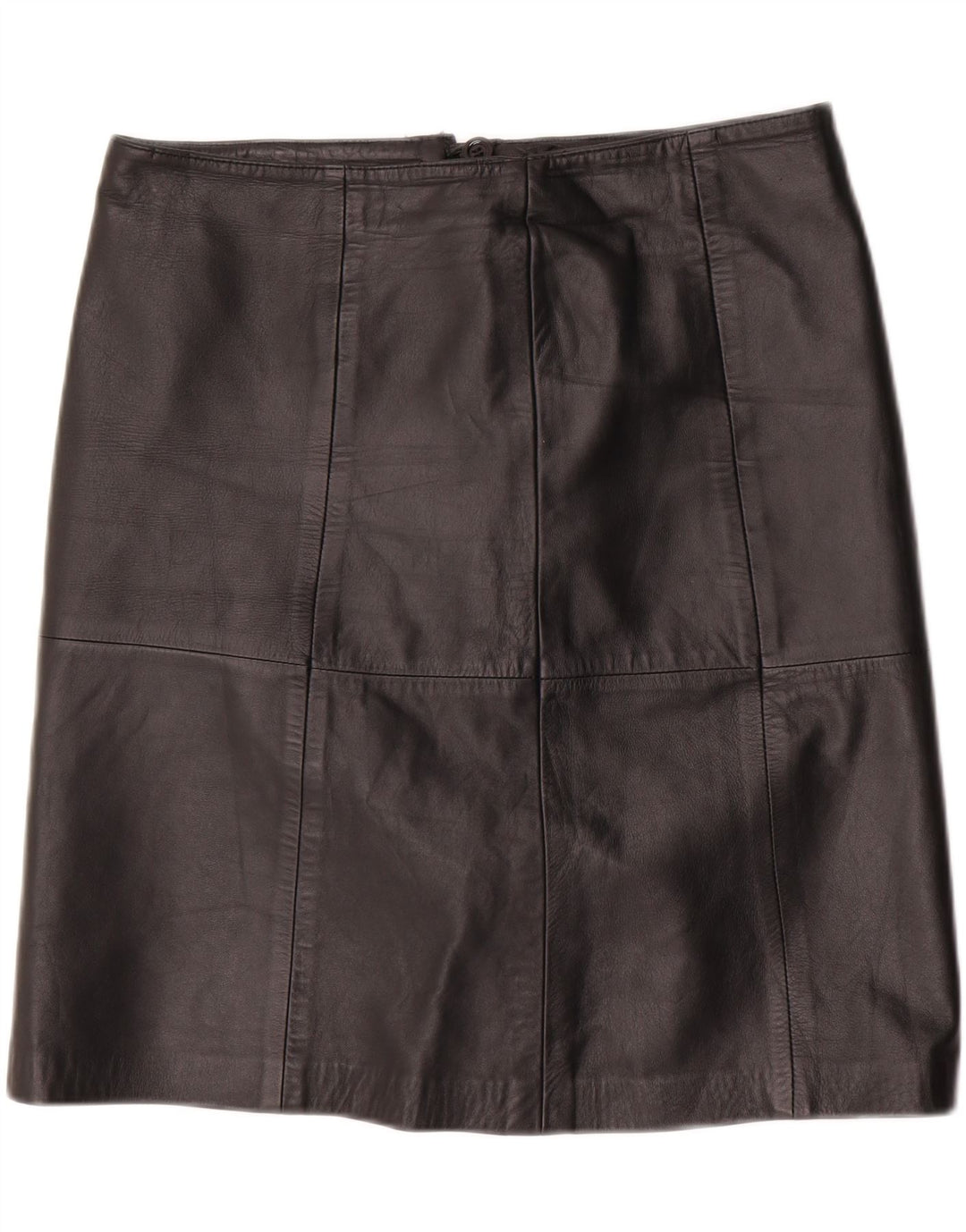 VINTAGE Womens Leather Skirt W30 Medium Black Leather