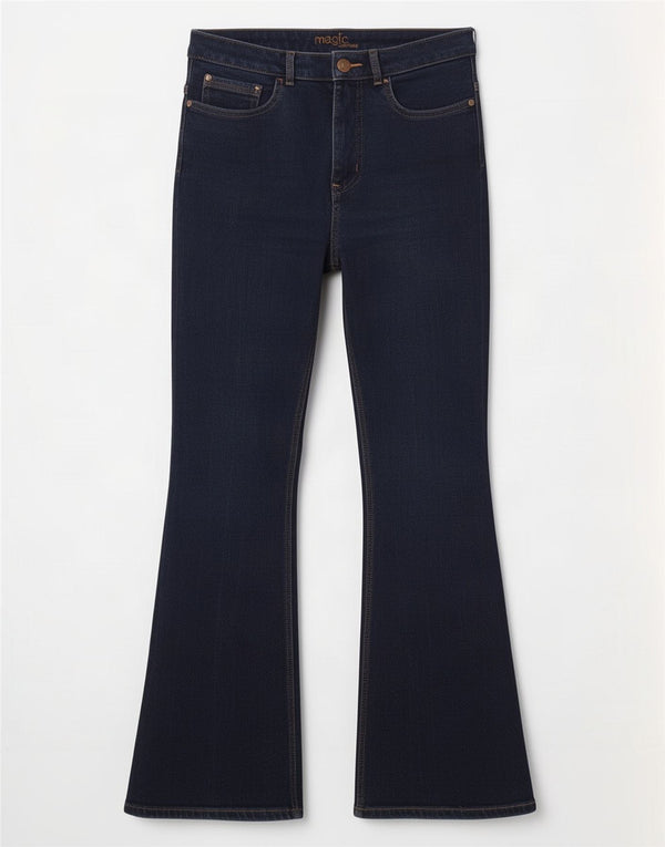 Marks & Spencer Damskie jeansy rozkloszowane UK 12 Medium W30 L27 Granatowe