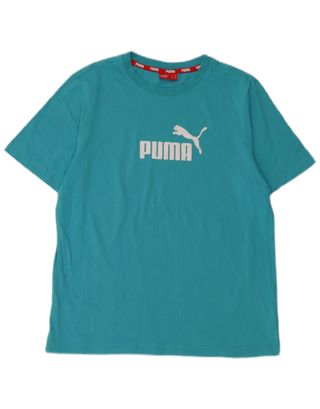 Chłopięcy T-shirt z grafiką PUMA, 13-14 lat, niebieska bawełna