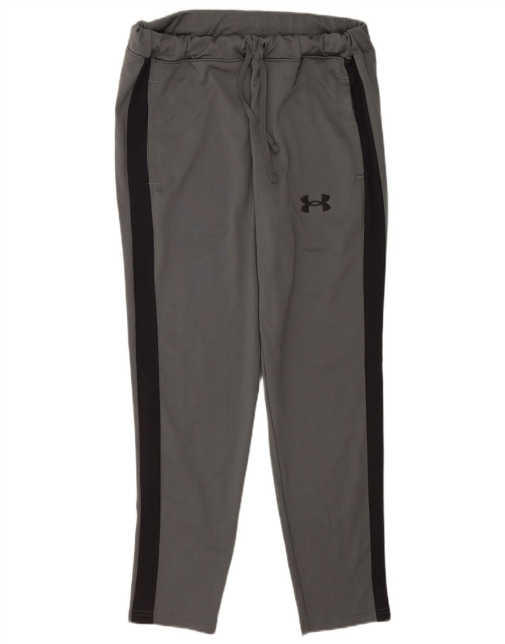 Męskie spodnie dresowe Under Armour, duże, szare, z blokami kolorów, poliestrowe