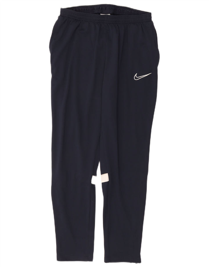 Męskie spodnie dresowe Nike Dri Fit XL, granatowe, z blokami kolorów, poliestrowe