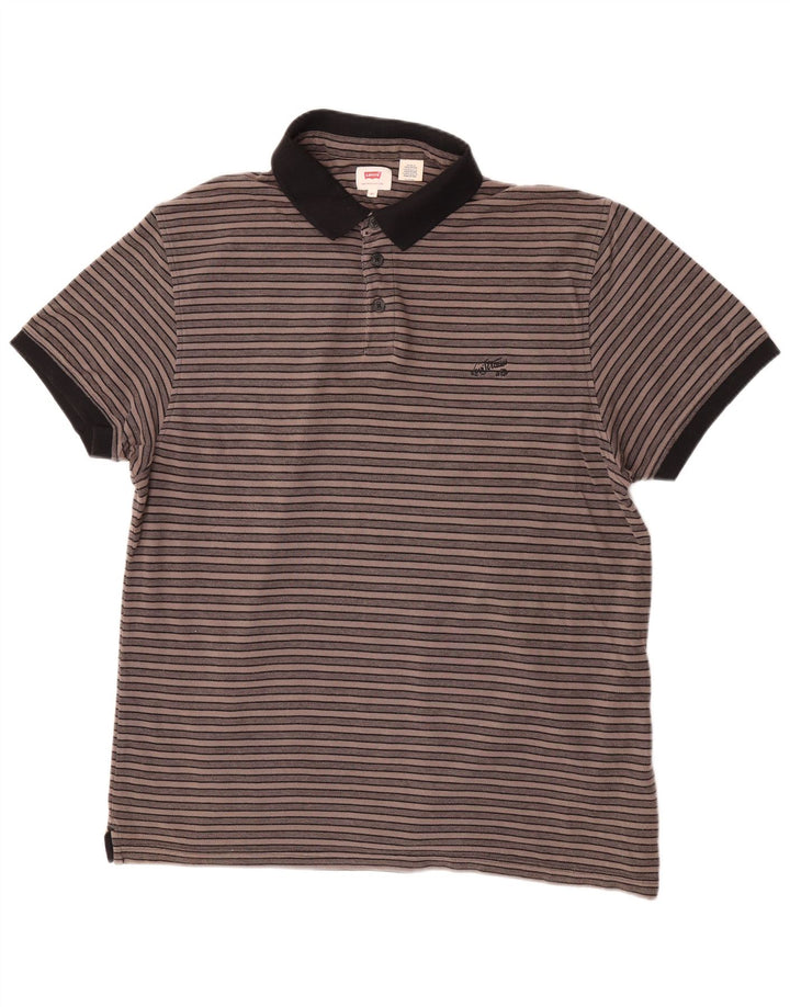 Męska koszulka polo Levi's XL, bawełniana w brązowe paski