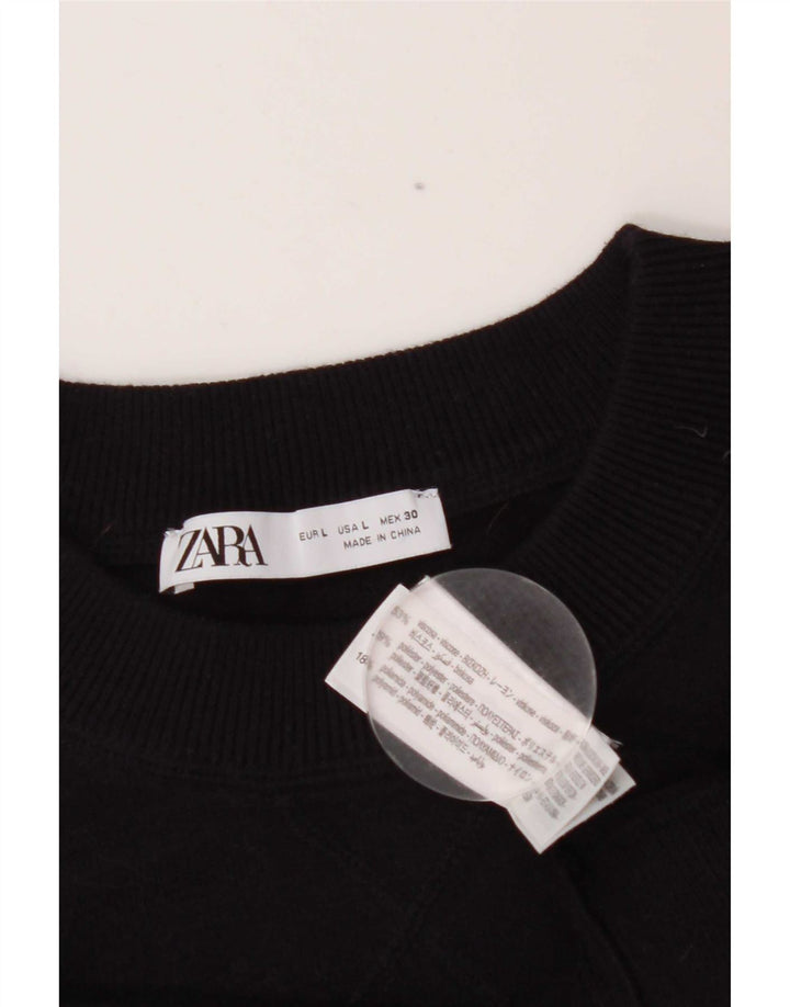 Damski sweter typu Crop Oversize Zara UK 16, duży, granatowy, wiskoza
