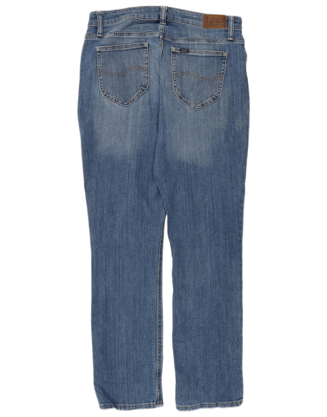 Damskie jeansy proste LEE ze średnim stanem, regularnym krojem, US 10, duże, W32 L29, niebieskie