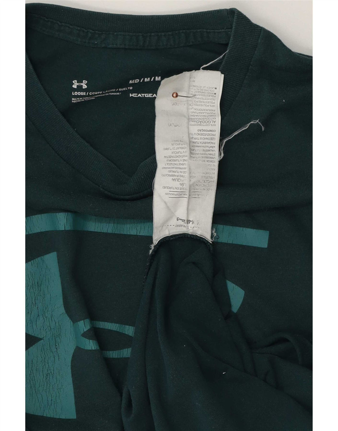 Męska koszulka z grafiką Under Armour, średnia, zielona bawełna