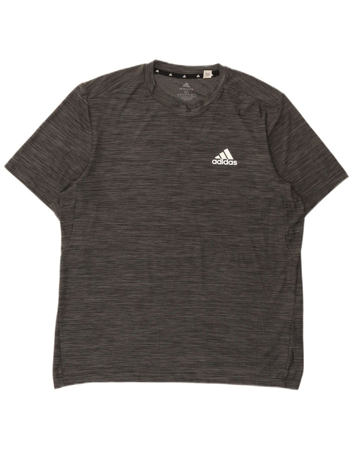 Męska koszulka Adidas Aeroready Top, średnia, szara, nakrapiana poliester