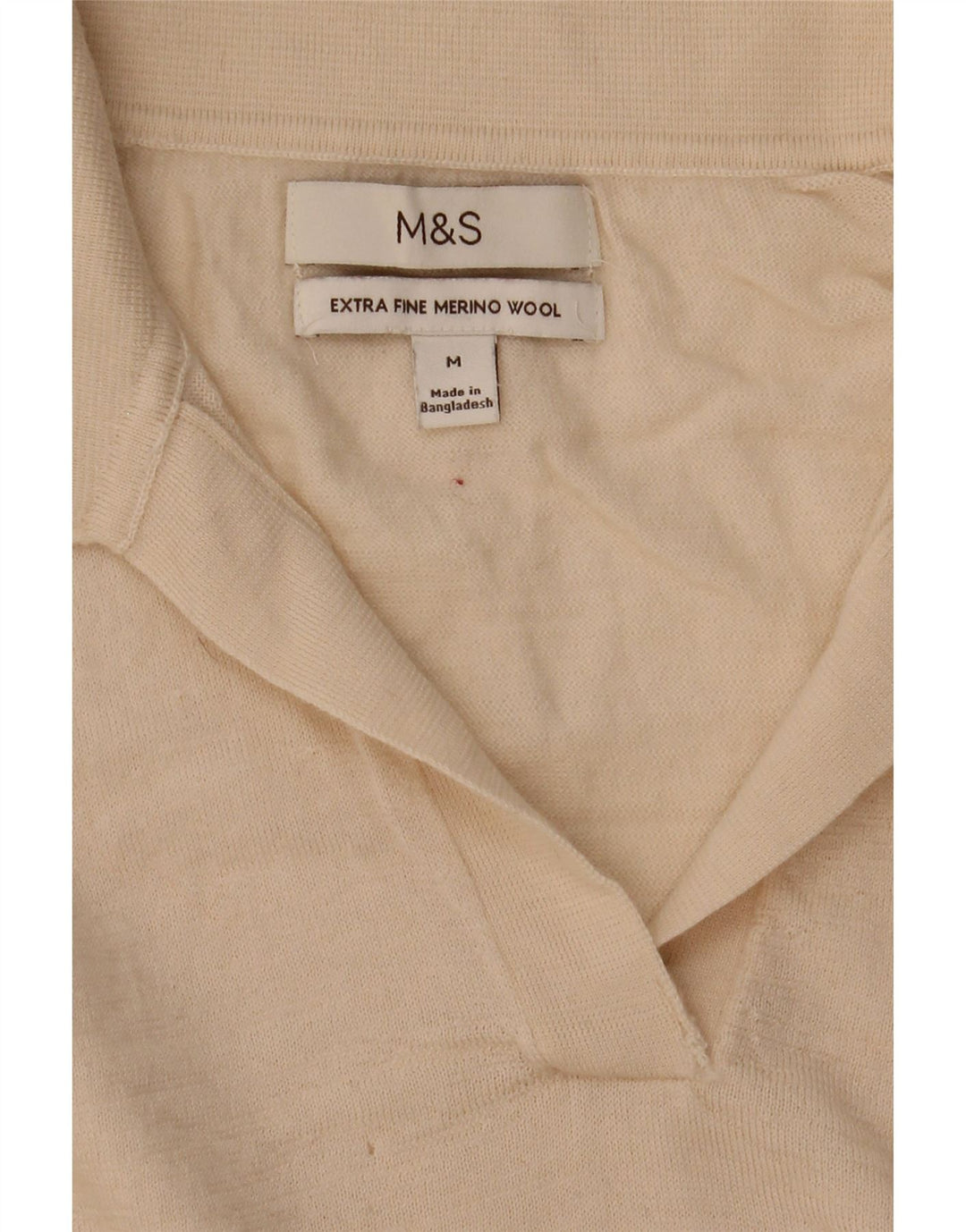 Marks & Spencer Damski sweter polo UK 12 Średni beż wełniany