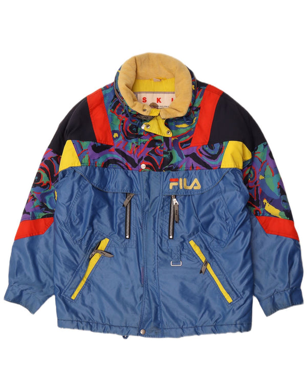 Męska kurtka narciarska Fila z kapturem i luźnym krojem UK 36 Small Blue Colourblock