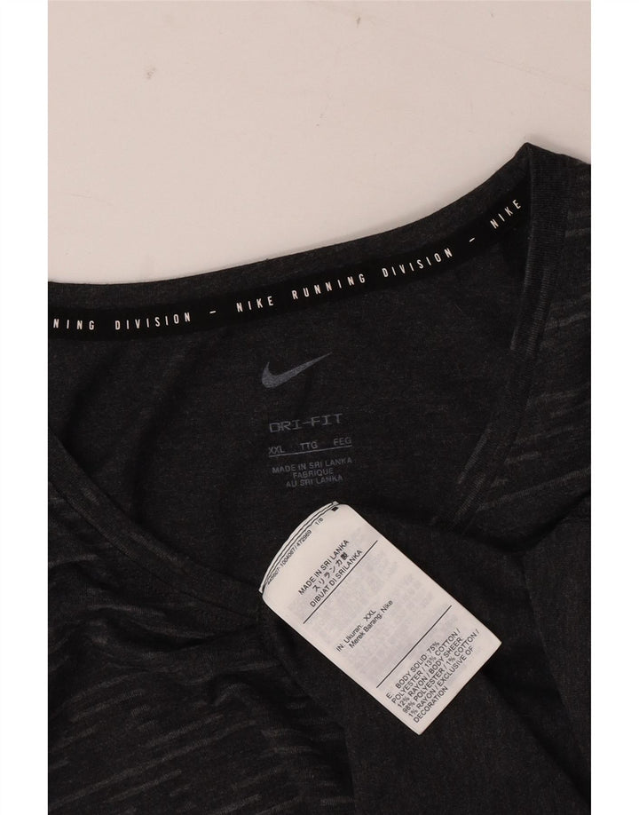 Męski T-shirt Nike Dri Fit Top 2XL Szary, geometryczny poliester