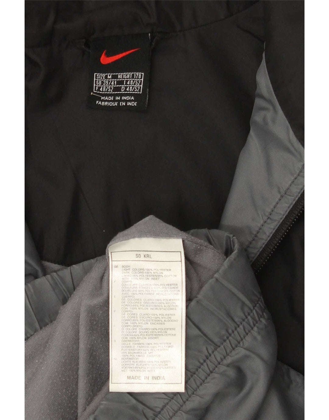 Męska kurtka dresowa Nike UK 39/41, poliester w kolorze średnioszarym