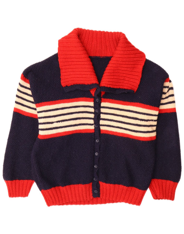 Sweter damski w stylu vintage, UK 14, duży, granatowy w paski