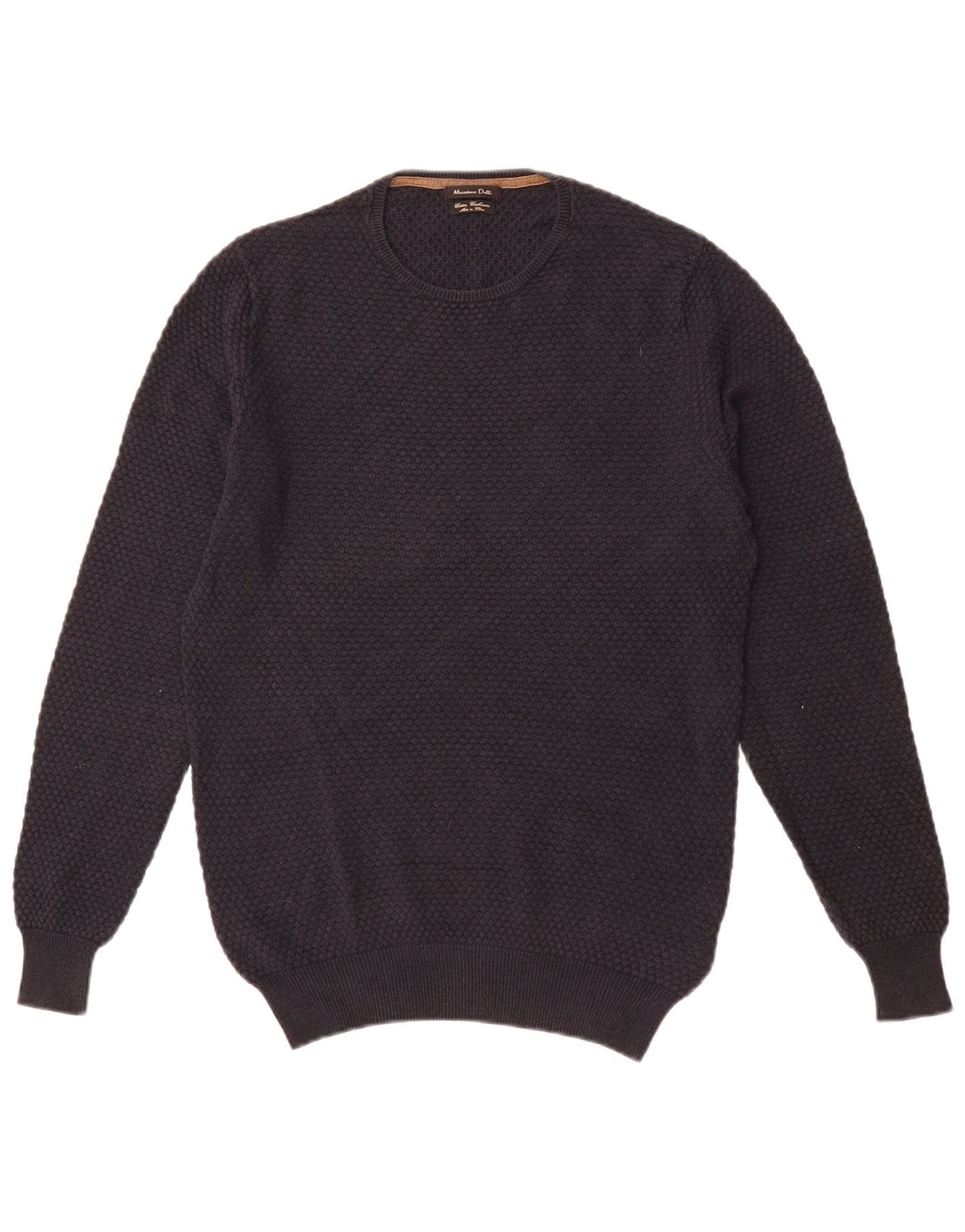 MASSIMO DUTTI Mens Crew Neck Jumper Sweater Small Navy Blue Cotton