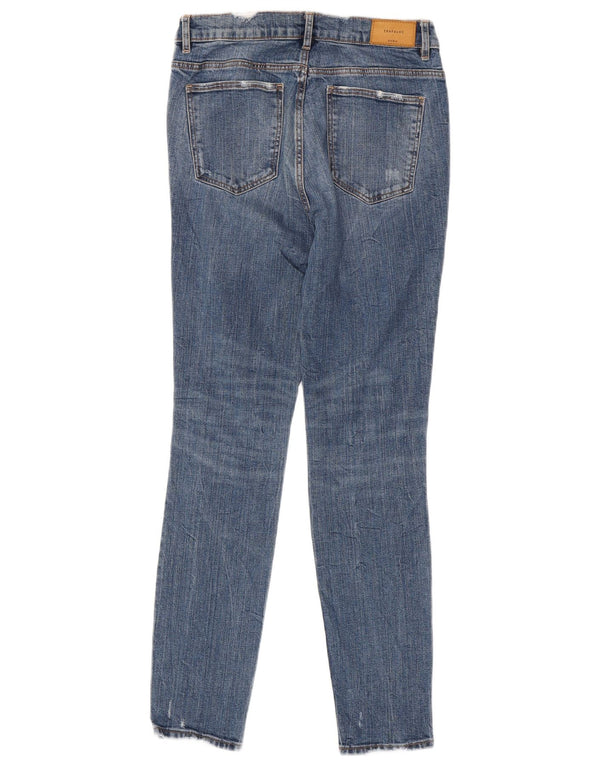 Zara Damskie Trafaluc Distressed Skinny Jeans EU 38 Small W28 L29 Niebieski