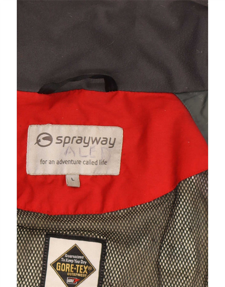Męska kurtka przeciwdeszczowa Sprayway Gore-Tex UK 40, duża, zielona poliamid z blokami kolorów