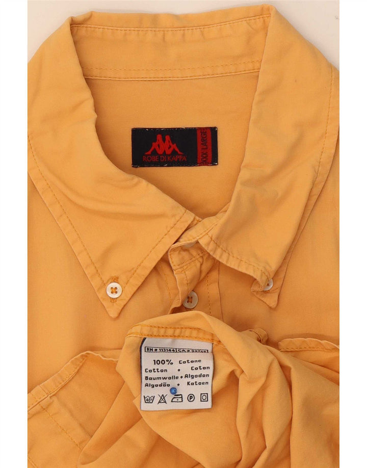 Koszula męska z krótkim rękawem Kappa, 3XL, pomarańczowa, bawełniana