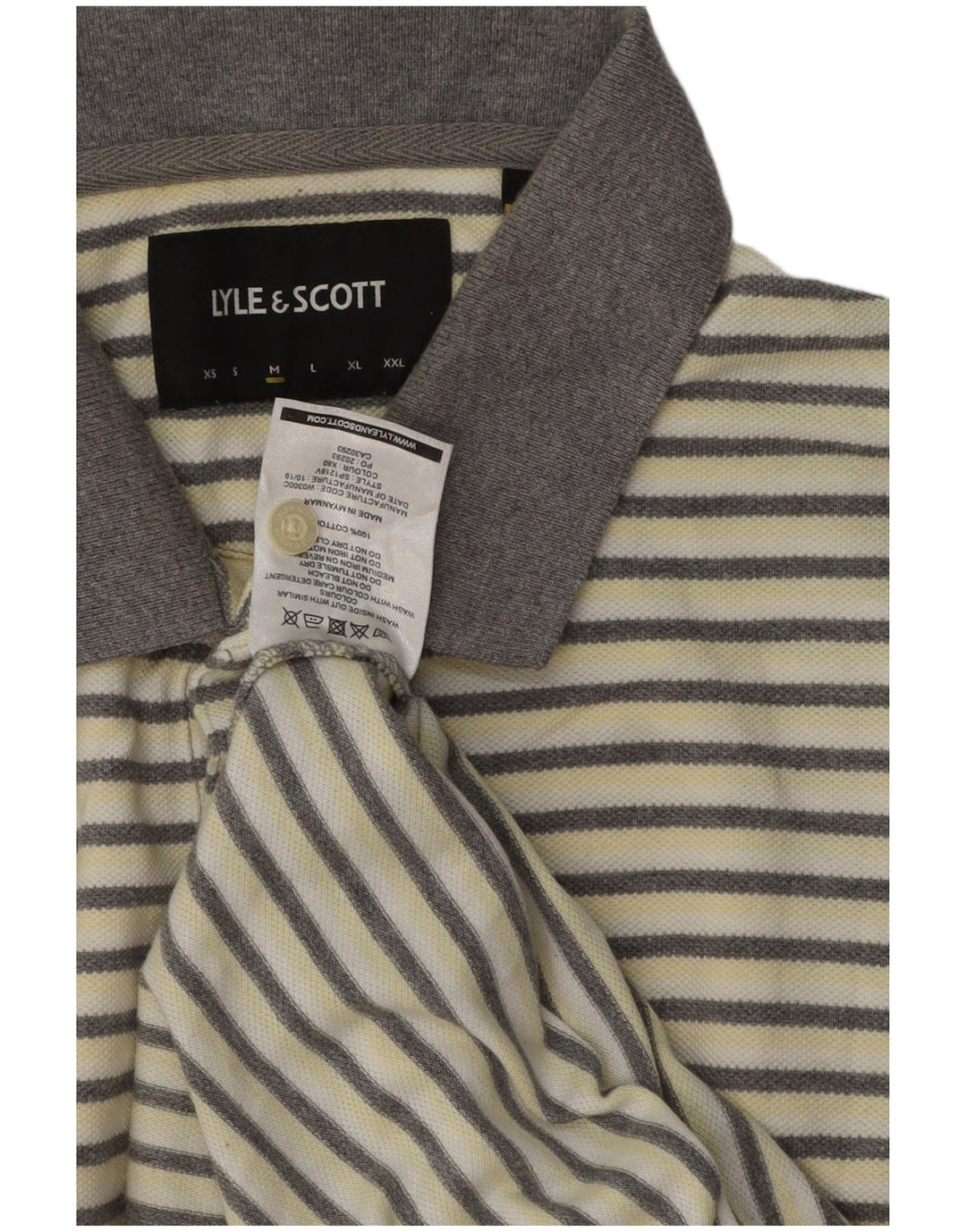 Męska koszulka polo Lyle & Scott, bawełniana w średnie białe paski