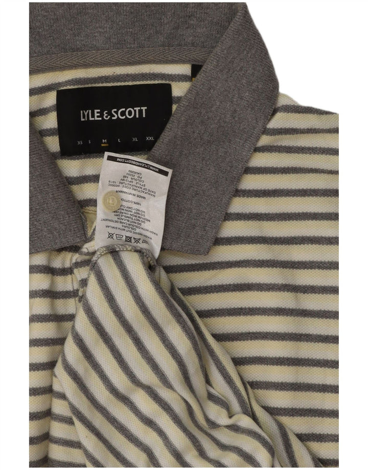 Męska koszulka polo Lyle & Scott, bawełniana w średnie białe paski