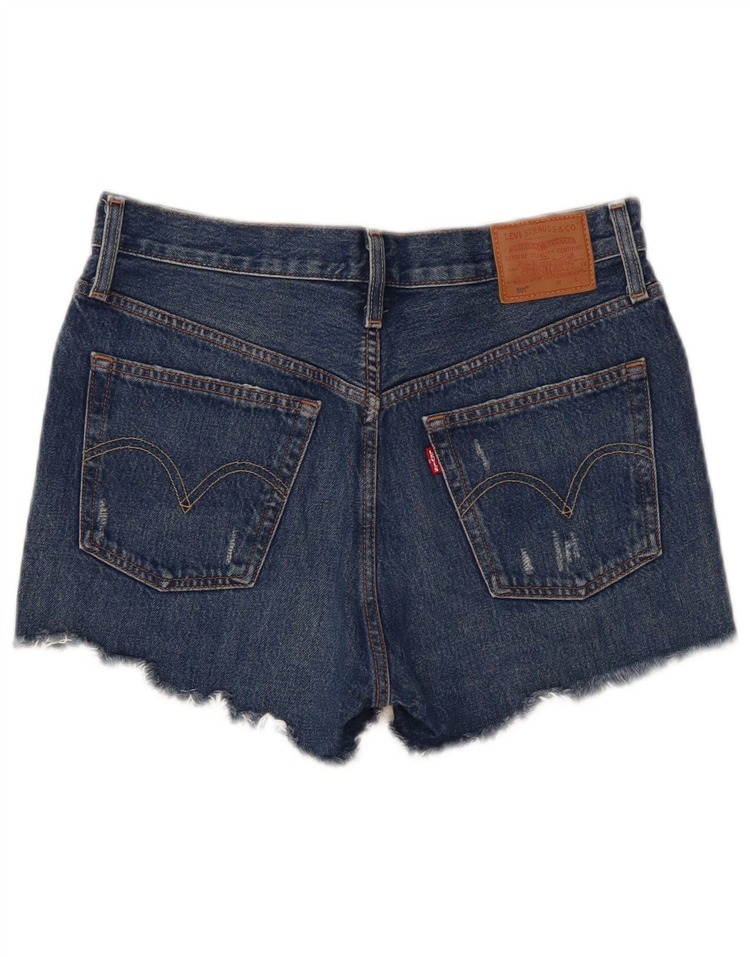 Damskie spodenki jeansowe Levi's 501 w trudnej sytuacji W27, małe, granatowe, bawełniane