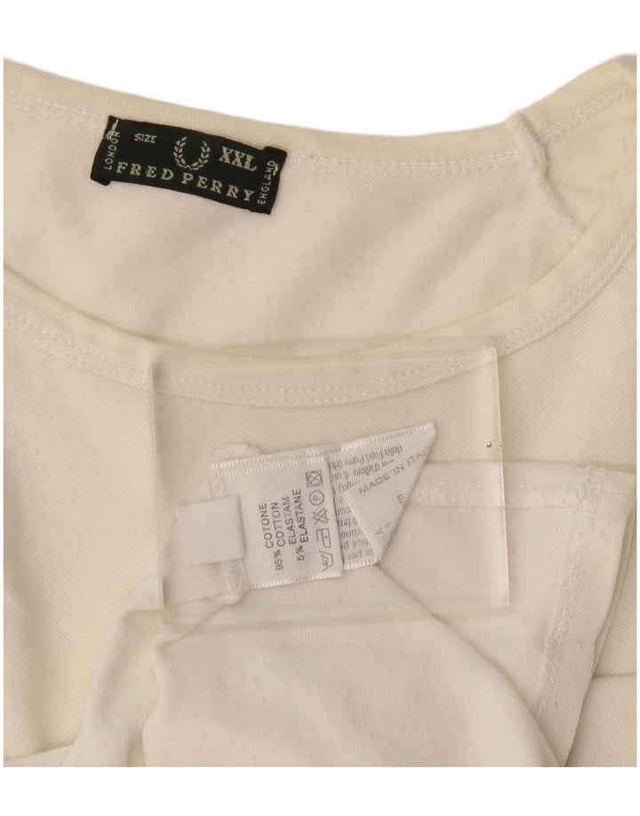 T-shirt damski Fred Perry Top UK 20 2XL Biała bawełna