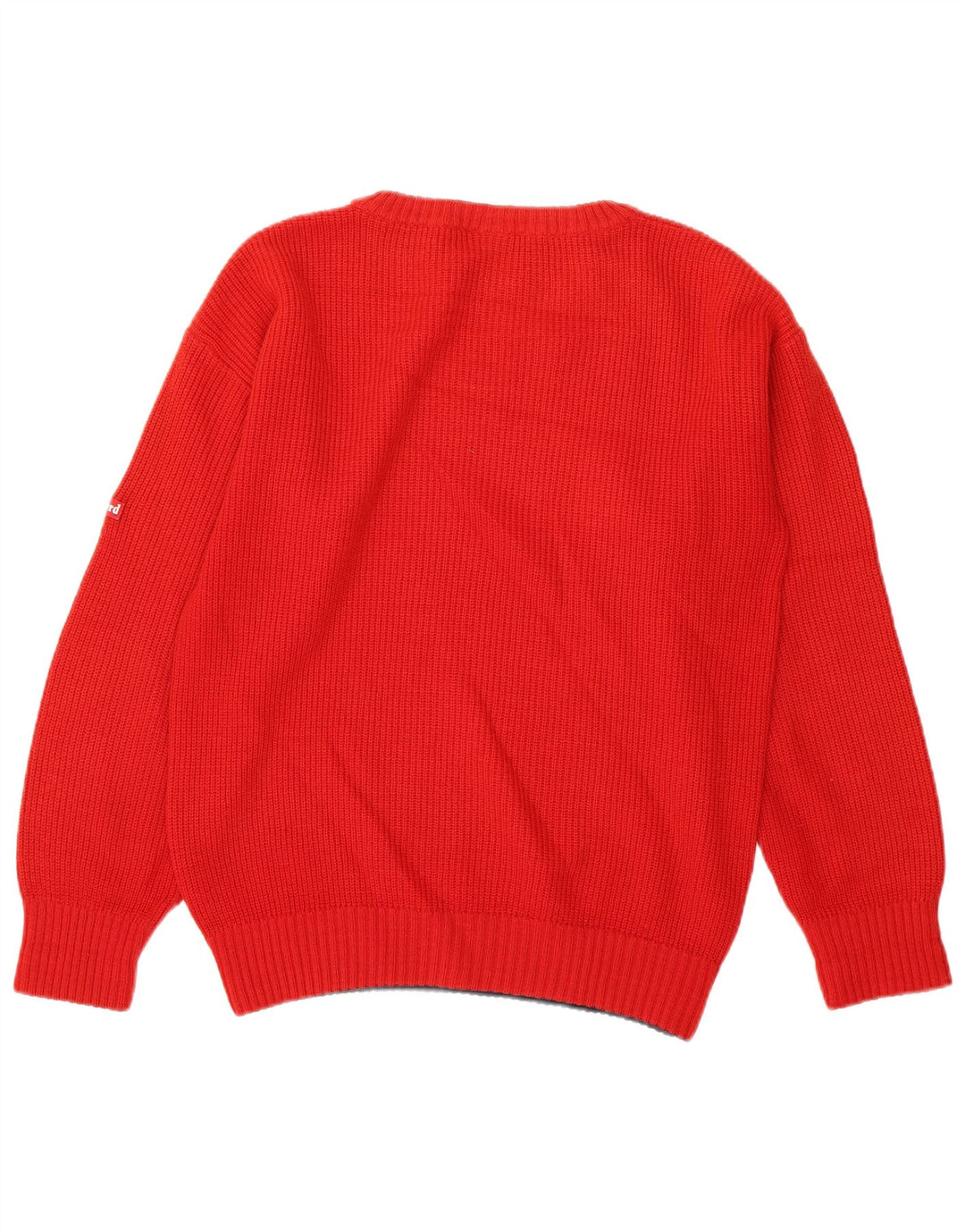 Męski sweter z okrągłym dekoltem Ivy Oxford, średnia czerwona wełna