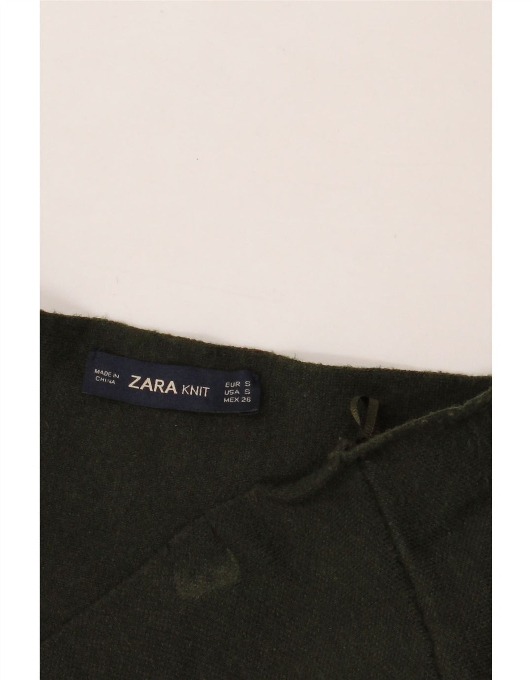 ZARA Womens Knit A-Line Skirt Small W25 Green Viscose Vintage Zara and Second-Hand Zara from Messina Hembry 