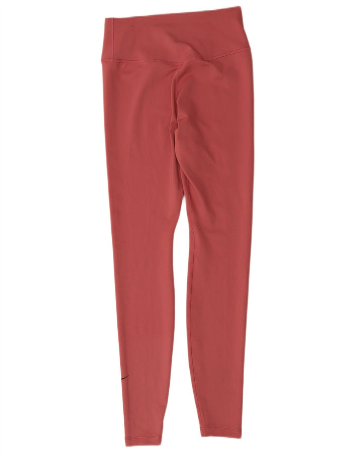 Damskie legginsy NIKE Dri Fit UK 8, małe, różowe, poliestrowe